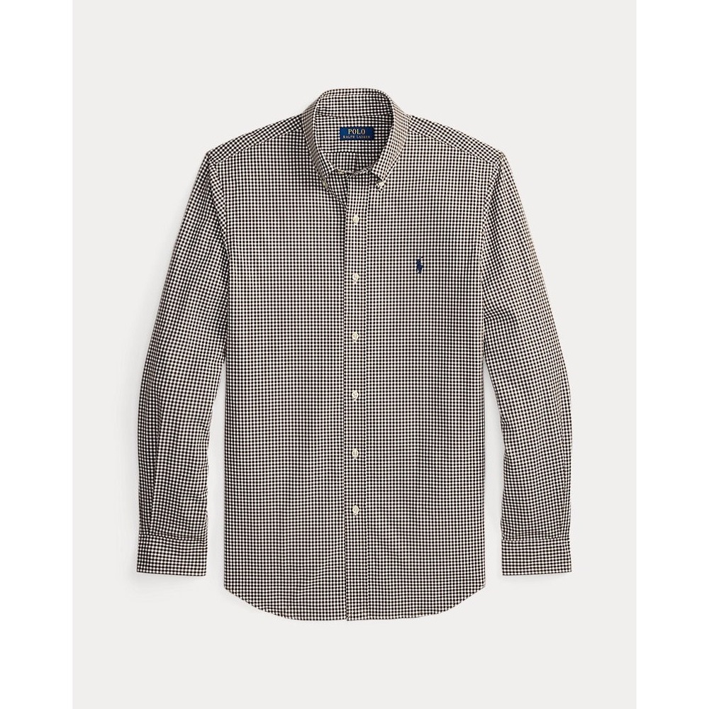 Ralph Lauren Mens XL Classic Fit Gingham Stretch Poplin Shirt Polo